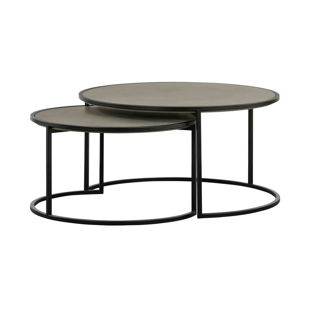 Armen Living Rina Concrete and Metal Nesting Coffee Table 2-Piece Set: $524.99 Armen Living Rina Concrete and Metal Nesting Coffee Table 2-Piece Set: $524.99