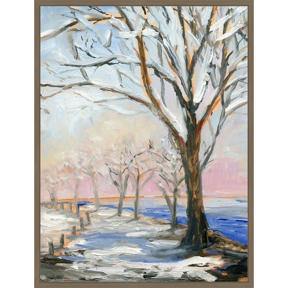 Amanti Art Lakeside in Winter Framed Canvas Wall Art 23"x30": $115.99 Amanti Art Lakeside in Winter Framed Canvas Wall Art 23"x30": $115.99