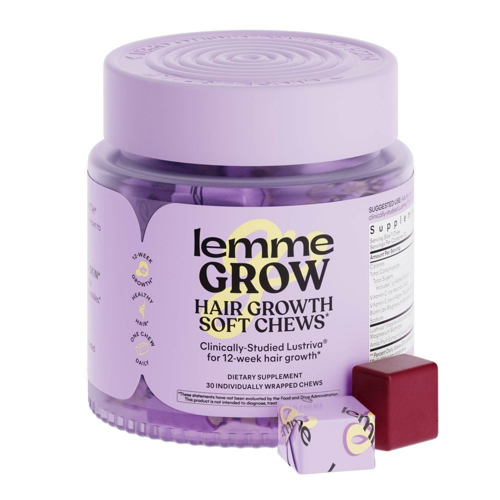 Lemme Grow Hair & Skin Support Chews 30-Count: $39.99 Lemme Grow Hair & Skin Support Chews 30-Count: $39.99
