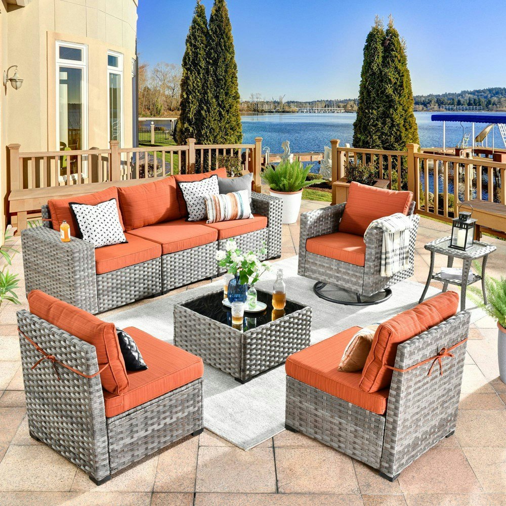 Ovios Marlton 8-Piece Wicker Outdoor Patio Furniture Set: $1,159.99