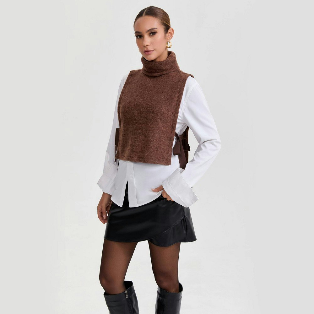 Women's Side-Tie Sweater Knit Vest: $30