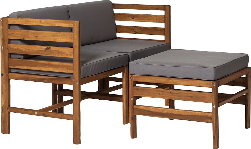 Walker Edison Modular Solid Acacia Chair & Ottoman Set: $89 Walker Edison Modular Solid Acacia Chair & Ottoman Set: $89