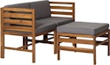 Walker Edison Modular Solid Acacia Chair & Ottoman Set for $89 + free shipping