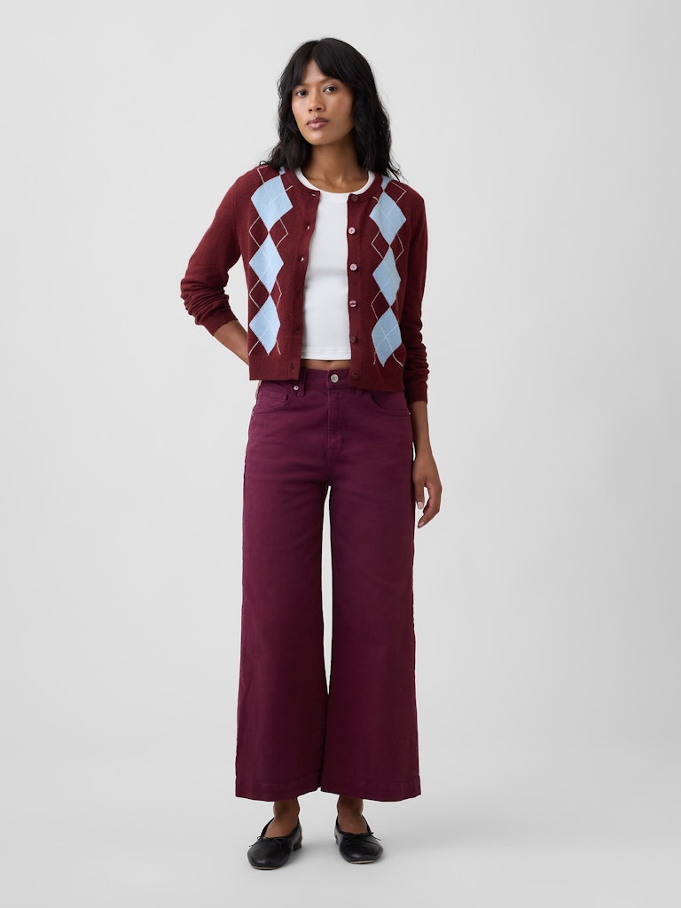 High Rise Wide-Leg Crop Jeans: $39.99