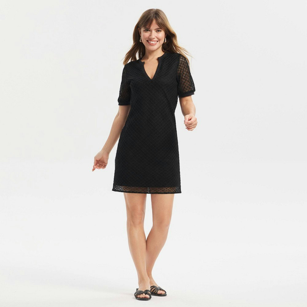 Women's Short Sleeve Mini Shift Dress: $42 Women's Short Sleeve Mini Shift Dress: $42