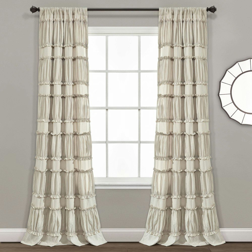 Lush Decor 84x42-Inch Ruffle Light Filtering Curtain Panels 2-Pack: $52.99