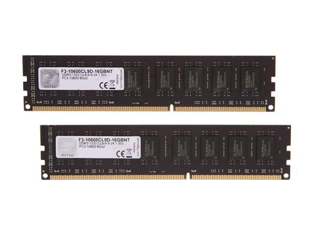 G.Skill Value Series 16GB DDR3 1333 Desktop Memory 2-Pack: $107.81 G.Skill Value Series 16GB DDR3 1333 Desktop Memory 2-Pack: $107.81