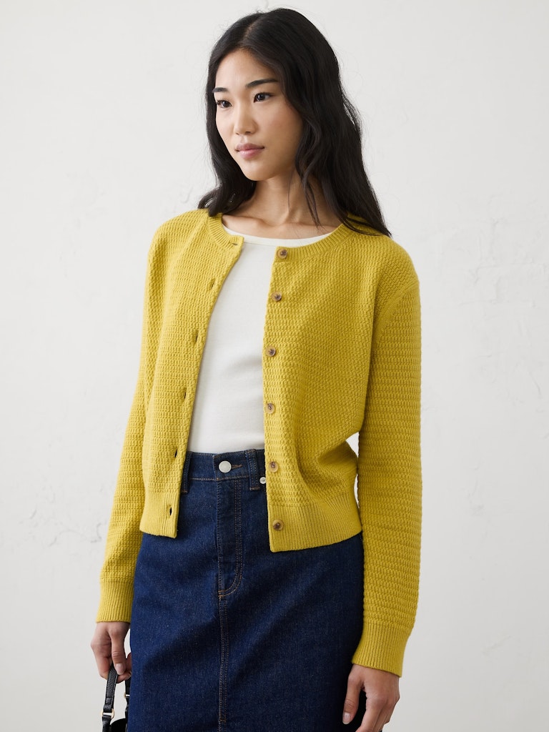 Textured Cardigan Sweater: $55
