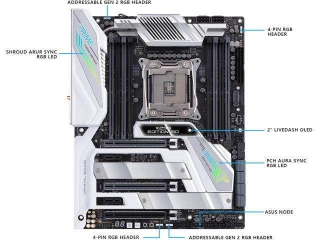 Asus Prime X299 Edition 30 LGA 2066 ATX Motherboard: $879 Asus Prime X299 Edition 30 LGA 2066 ATX Motherboard: $879