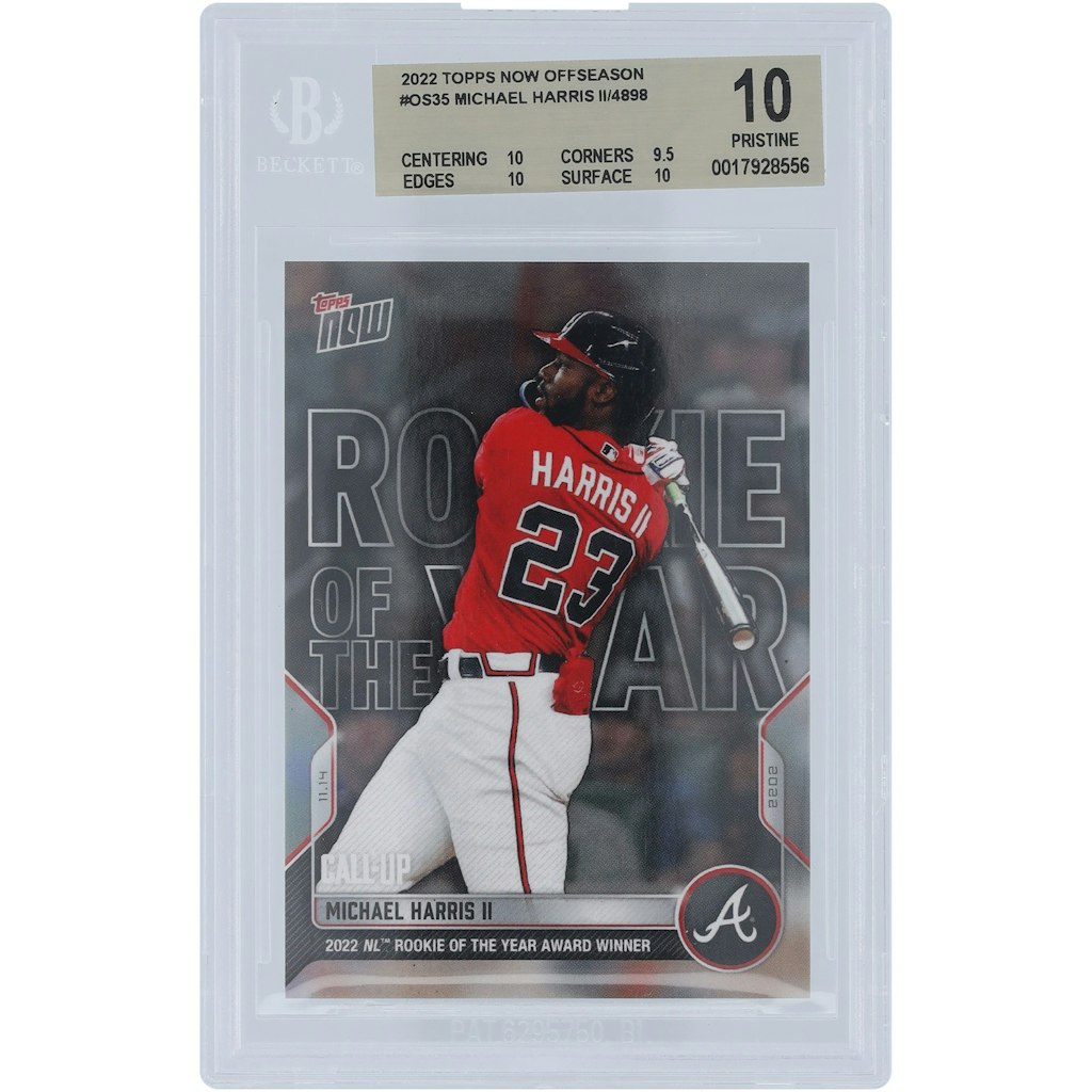 Michael Harris II Atlanta Braves 2022 Topps Now NL Rookie of the Year Card #OS-35 BGS 10: $69.99 Michael Harris II Atlanta Braves 2022 Topps Now NL Rookie of the Year Card #OS-35 BGS 10: $69.99