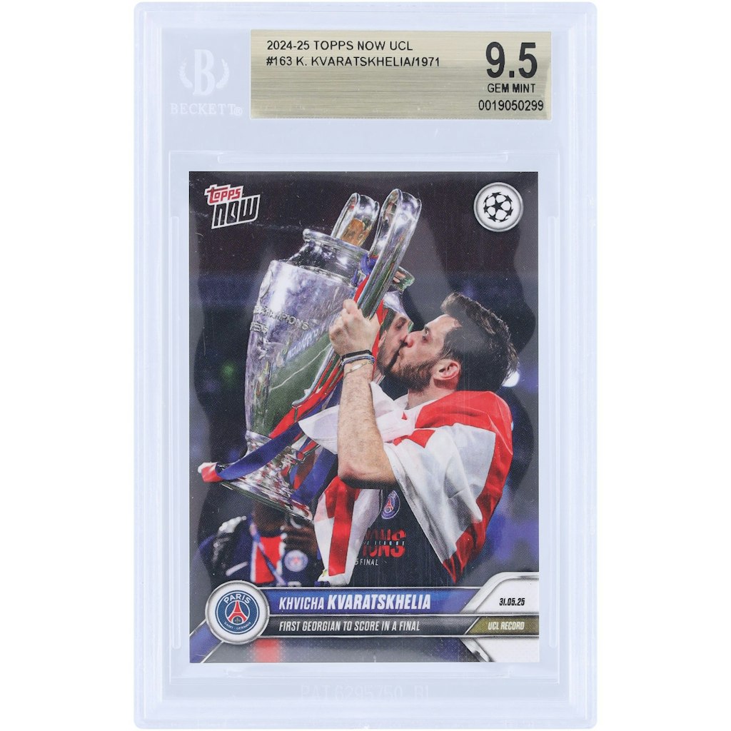 Khvicha Kvaratskhelia 2024-25 Topps Now UEFA Champions League #163 BGS 9.5 Card: $49.99 Khvicha Kvaratskhelia 2024-25 Topps Now UEFA Champions League #163 BGS 9.5 Card: $49.99