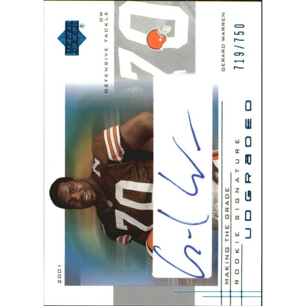 2001 Upper Deck Graded Gerard Warren Rookie Autograph #62/750: $12 2001 Upper Deck Graded Gerard Warren Rookie Autograph #62/750: $12