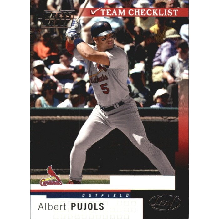 Albert Pujols 2004 Leaf Press Proofs Silver Trading Card: $18