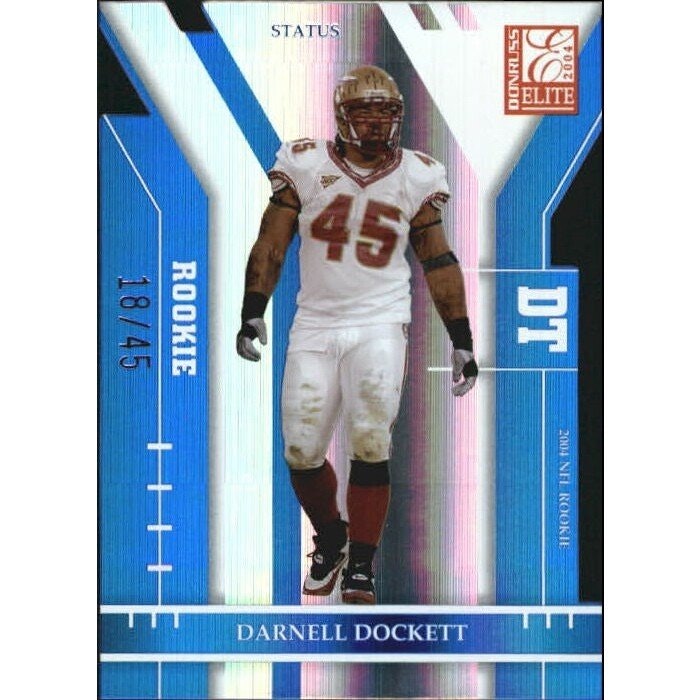 2004 Donruss Elite Status Darnell Dockett #123/45: $10.50 2004 Donruss Elite Status Darnell Dockett #123/45: $10.50