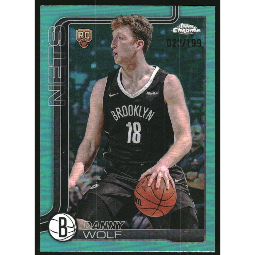 2025-26 Topps Chrome Danny Wolf Aqua Refractor Card: $18