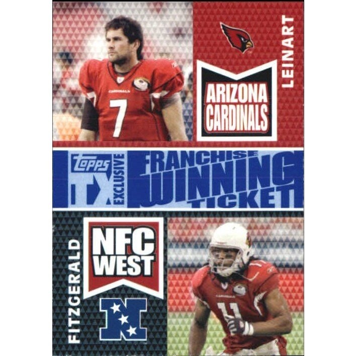 2007 Topps Exclusive Franchise Winning Ticket Matt Leinart and Larry Fitzgerald Silver Card: $10.80 2007 Topps Exclusive Franchise Winning Ticket Matt Leinart and Larry Fitzgerald Silver Card: $10.80
