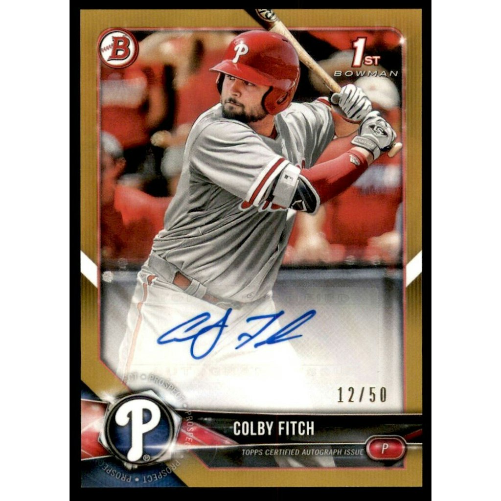2018 Bowman Prospect Colby Fitch Gold Autograph Card: $13.50 2018 Bowman Prospect Colby Fitch Gold Autograph Card: $13.50