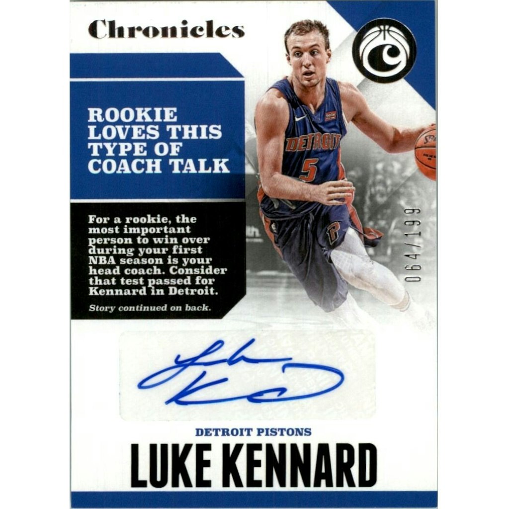 2017-18 Panini Chronicles Luke Kennard Autograph Card: $10.80 2017-18 Panini Chronicles Luke Kennard Autograph Card: $10.80