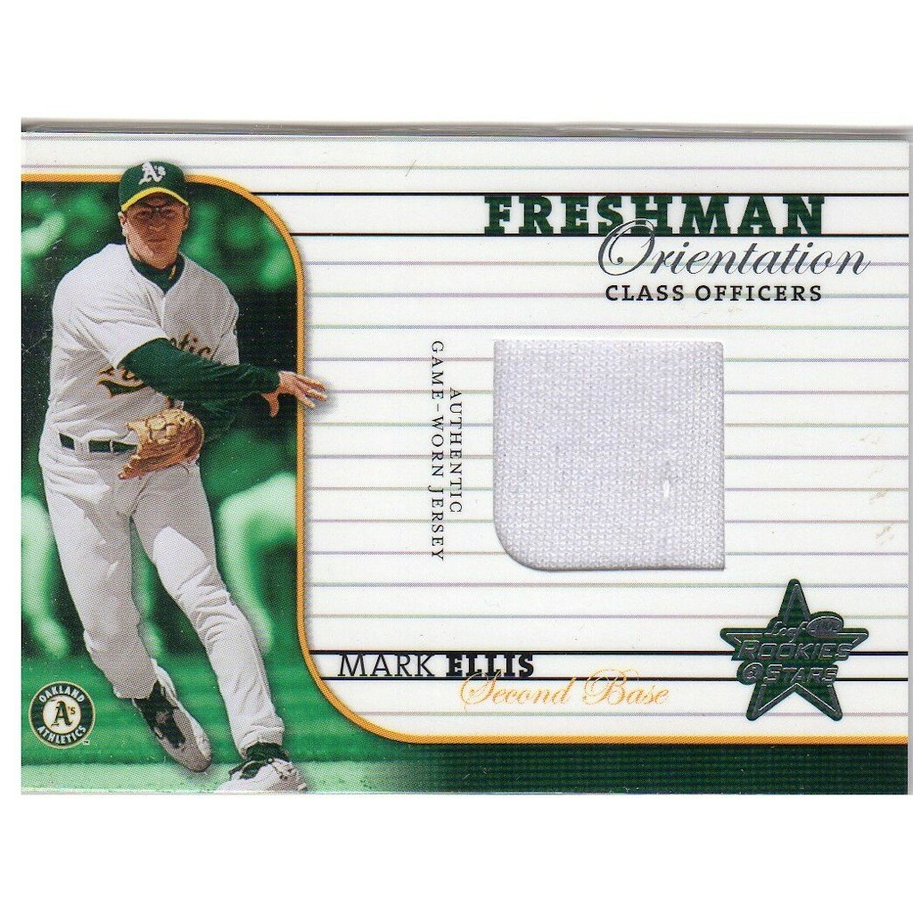 2002 Leaf Rookies and Stars Mark Ellis Freshman Orientation Class Officers Jersey Card: $12 2002 Leaf Rookies and Stars Mark Ellis Freshman Orientation Class Officers Jersey Card: $12