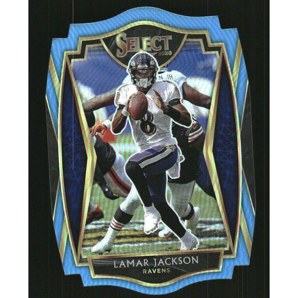 Lamar Jackson 2020 Select Prizm Light Blue Die-Cut Card: $10.80 Lamar Jackson 2020 Select Prizm Light Blue Die-Cut Card: $10.80