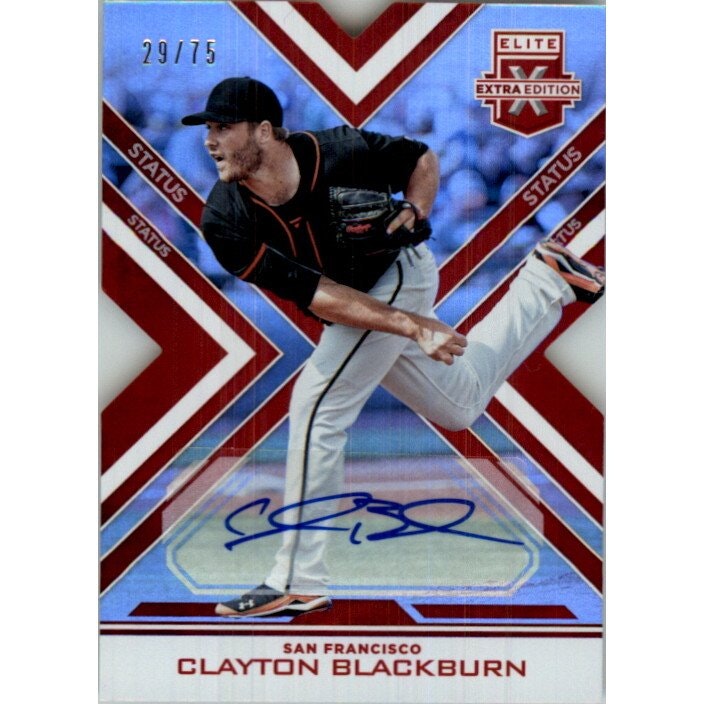 Clayton Blackburn 2016 Elite Extra Edition Autograph Status Red Die Cut Card #118 75-Count: $10
