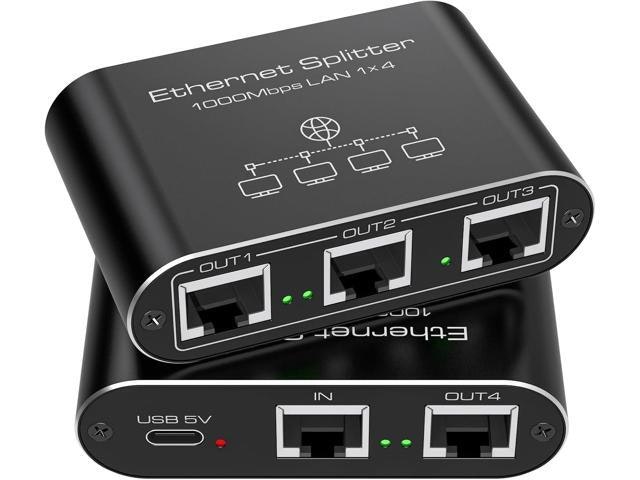 1-to-4 Ethernet Splitter 1,000Mbps: $45.55