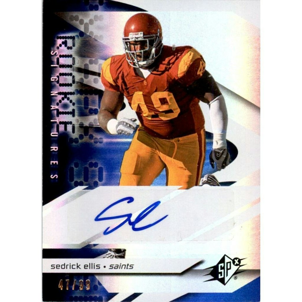 2008 SPx Silver Holofoil Rookie Sedrick Ellis Autograph Card: $10.80 2008 SPx Silver Holofoil Rookie Sedrick Ellis Autograph Card: $10.80