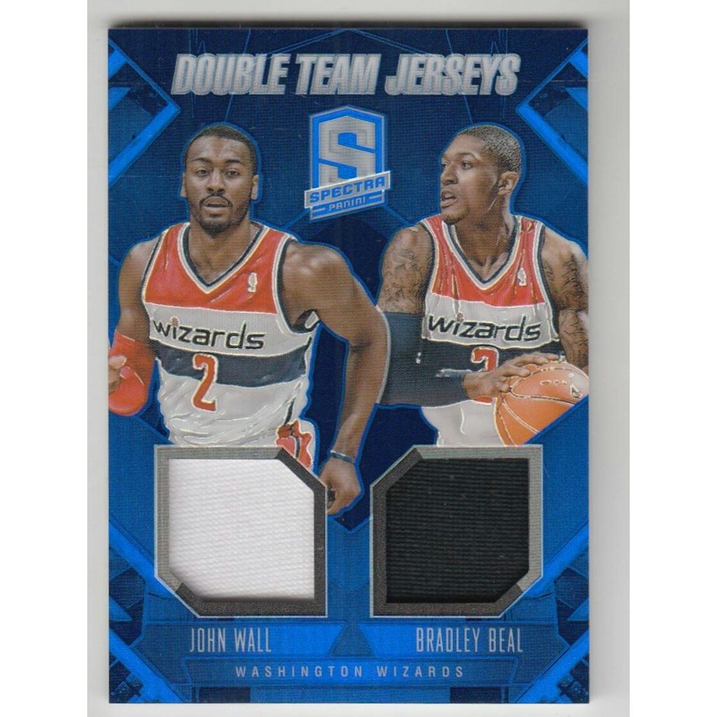 2013-14 Panini Spectra John Wall and Bradley Beal Double Team Jersey Card /75: $28 2013-14 Panini Spectra John Wall and Bradley Beal Double Team Jersey Card /75: $28
