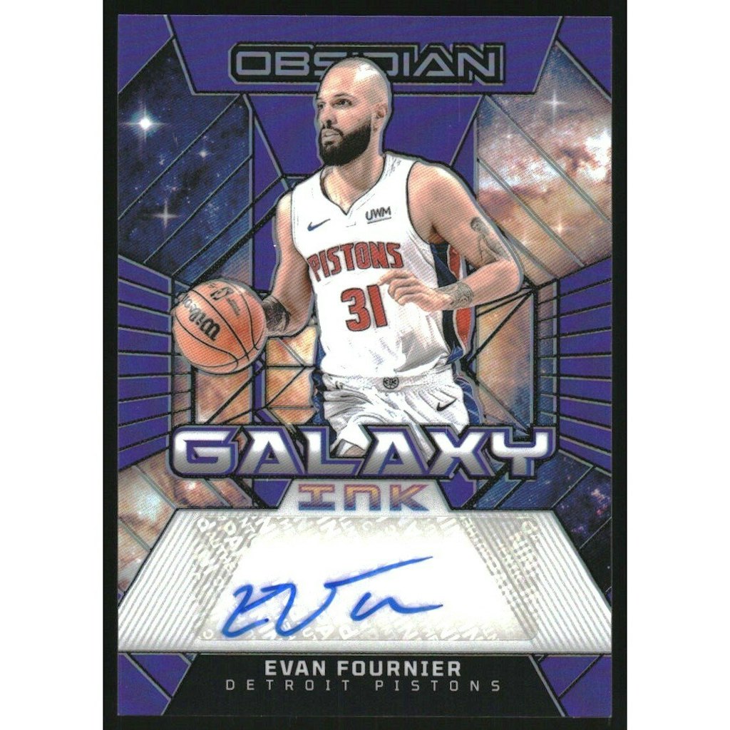 Evan Fournier 2023-24 Panini Obsidian Galaxy Ink Electric Etch Purple Flood Card: $18 Evan Fournier 2023-24 Panini Obsidian Galaxy Ink Electric Etch Purple Flood Card: $18