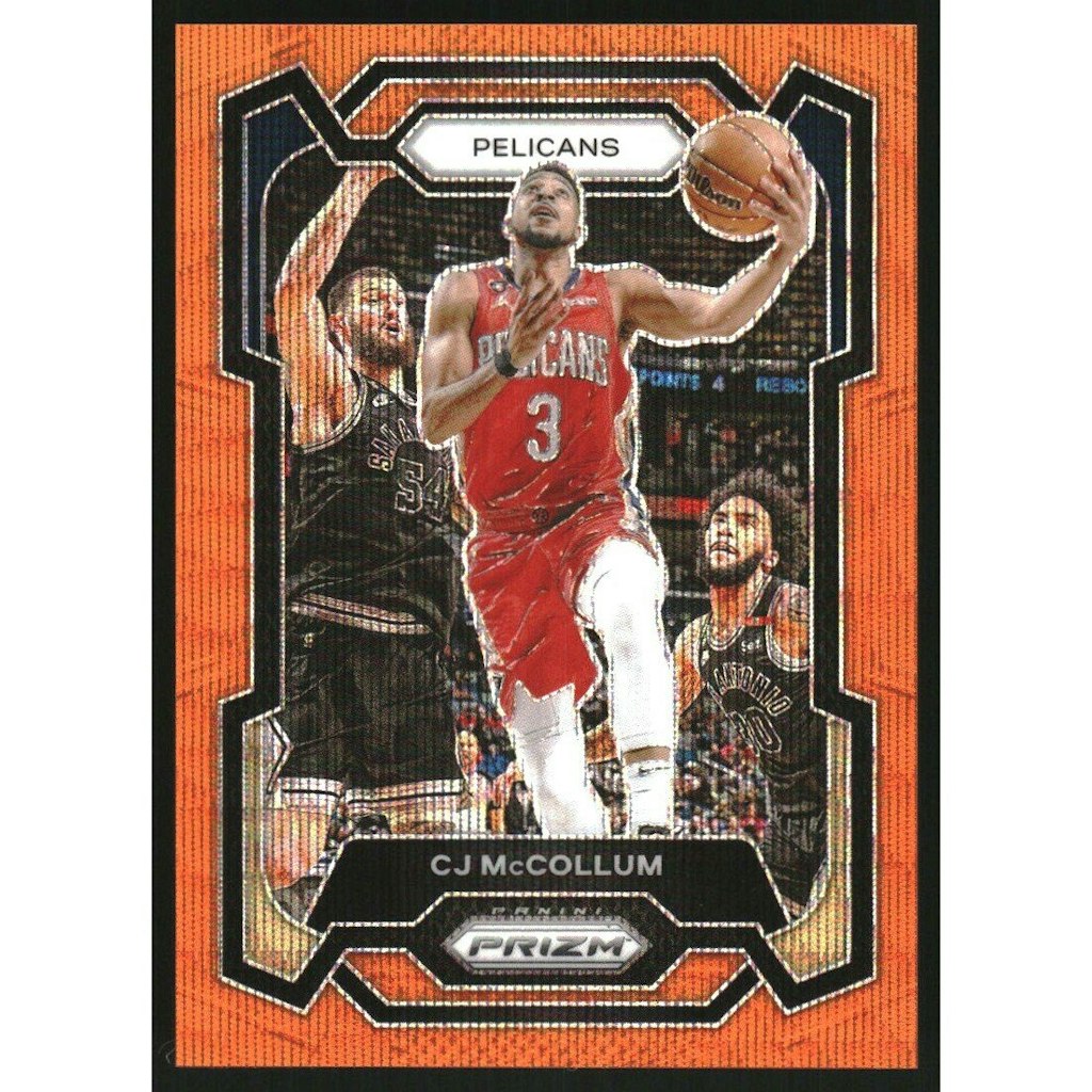 2023-24 Panini Prizm CJ McCollum Orange Wave Prizm Card: $18 2023-24 Panini Prizm CJ McCollum Orange Wave Prizm Card: $18