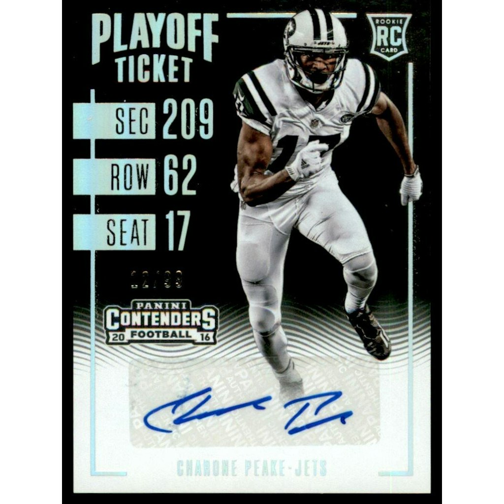 2016 Panini Contenders Charone Peake Playoff Ticket Autograph Card /99: $10.80 2016 Panini Contenders Charone Peake Playoff Ticket Autograph Card /99: $10.80
