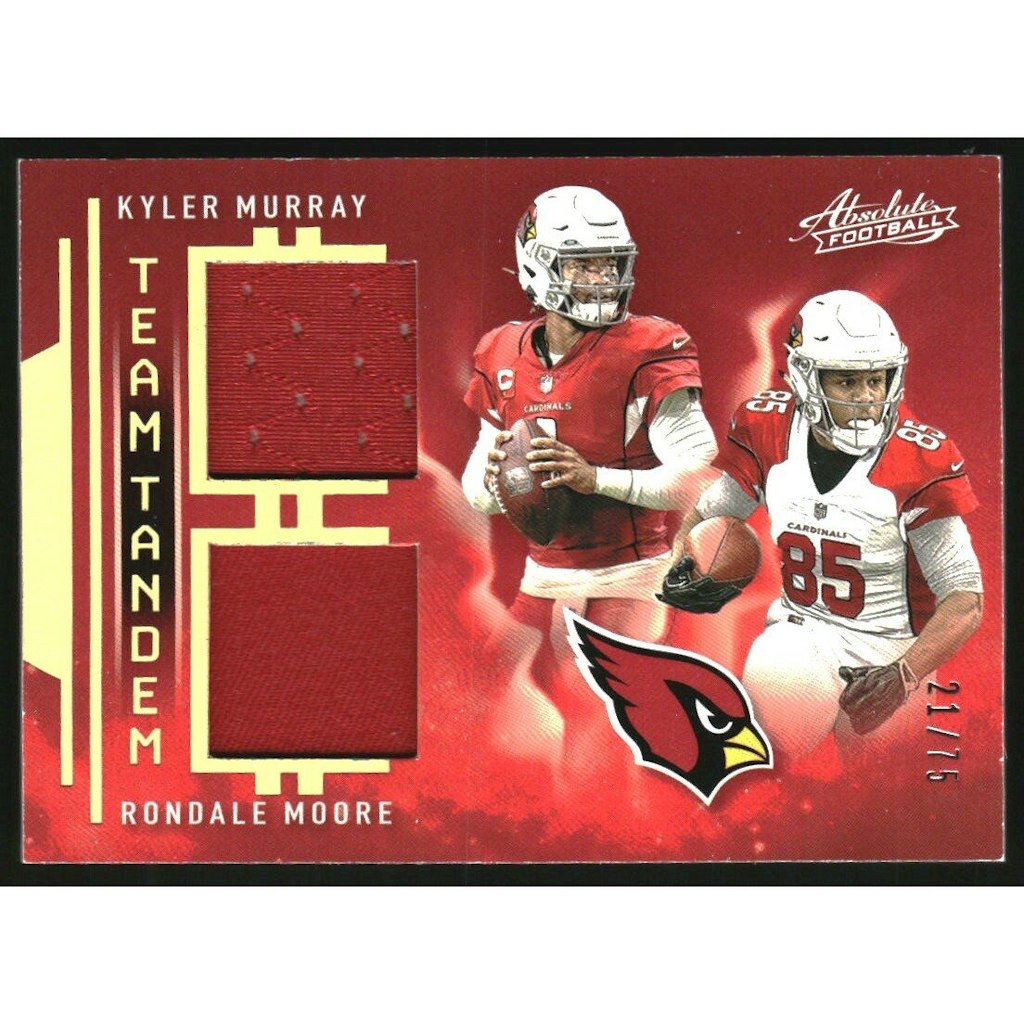 2021 Absolute Team Tandem Materials Gold Kyler Murray and Rondale Moore Card: $10.80 2021 Absolute Team Tandem Materials Gold Kyler Murray and Rondale Moore Card: $10.80