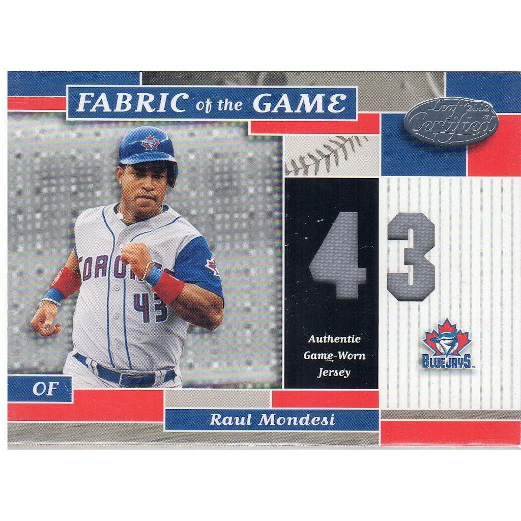 2002 Leaf Certified Fabric of the Game Raul Mondesi #86JN/43: $27 2002 Leaf Certified Fabric of the Game Raul Mondesi #86JN/43: $27