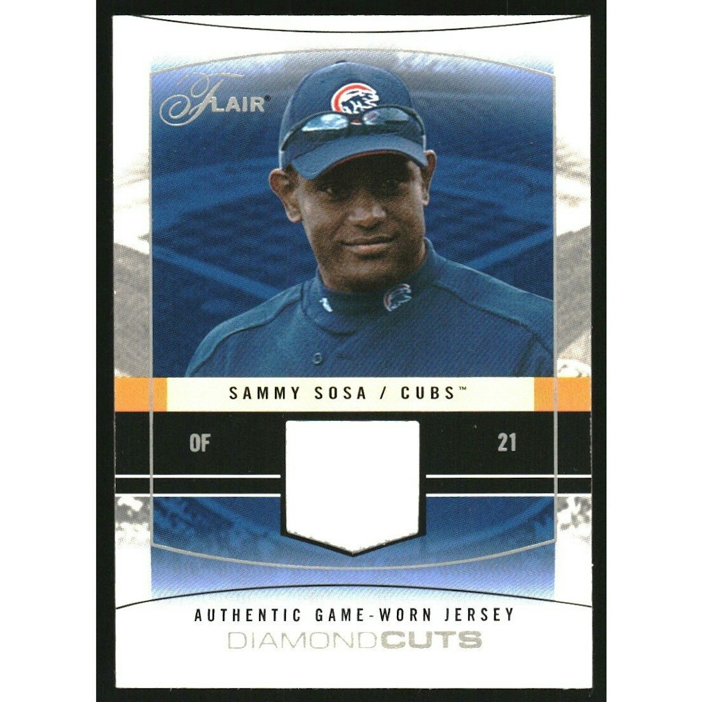 2004 Flair Diamond Cuts Sammy Sosa Game Used Silver Card: $25