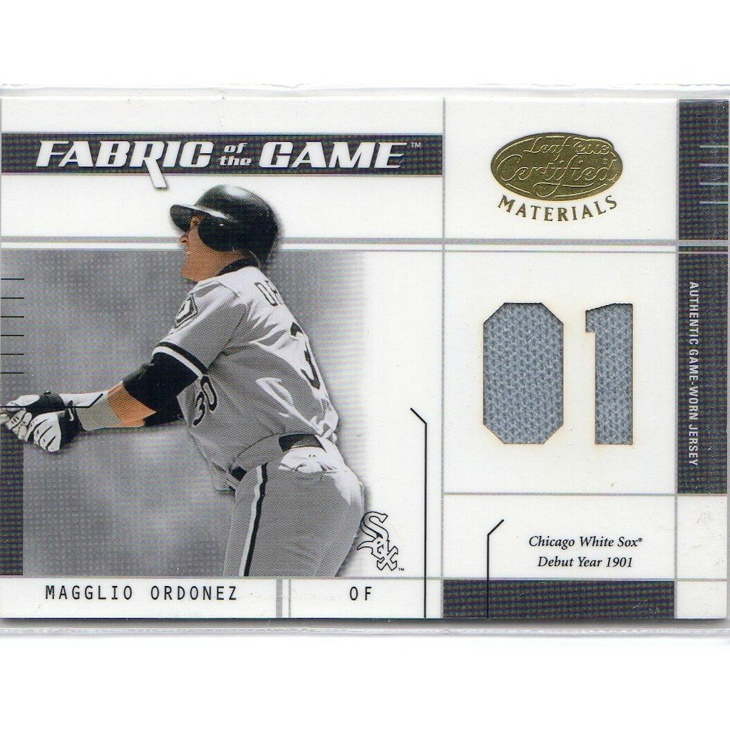 2003 Leaf Certified Materials Fabric of the Game Magglio Ordonez Trading Card: $25