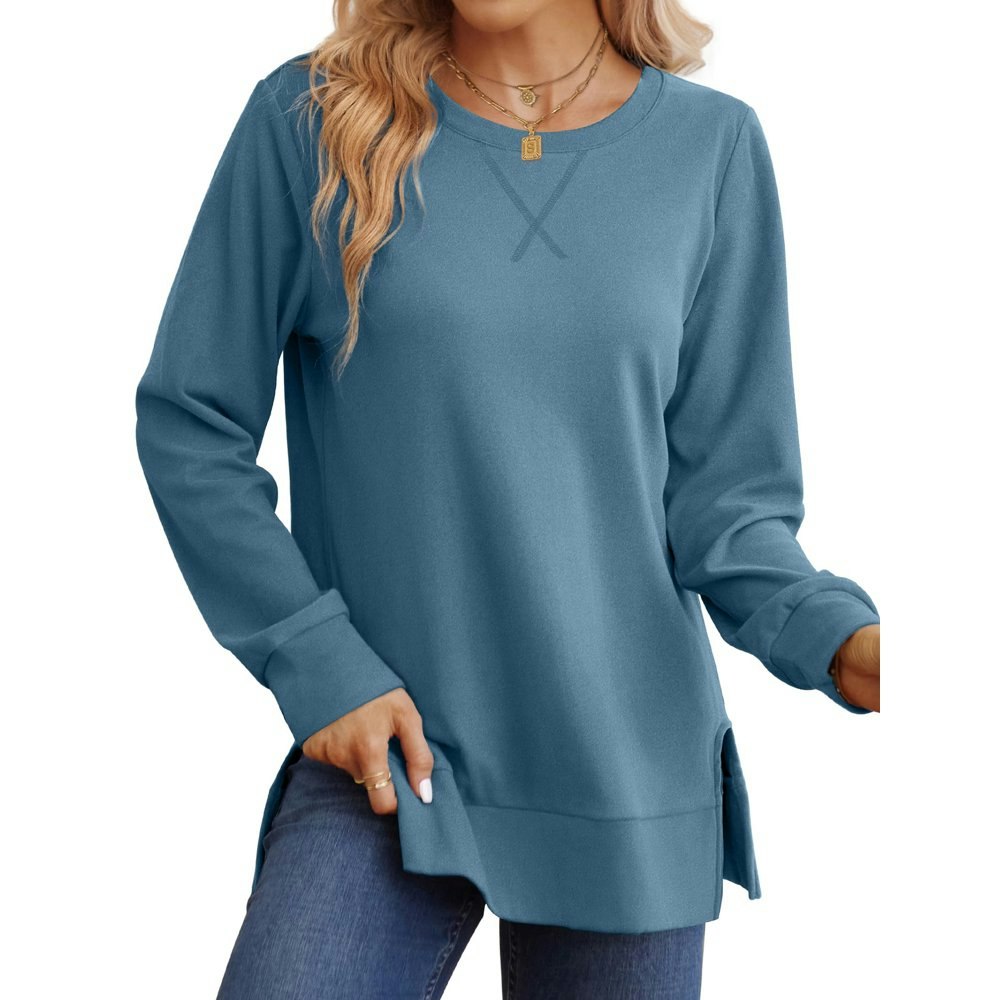 Moshu Women's Crewneck Side Split Sweatshirt: $15.79 Moshu Women's Crewneck Side Split Sweatshirt: $15.79