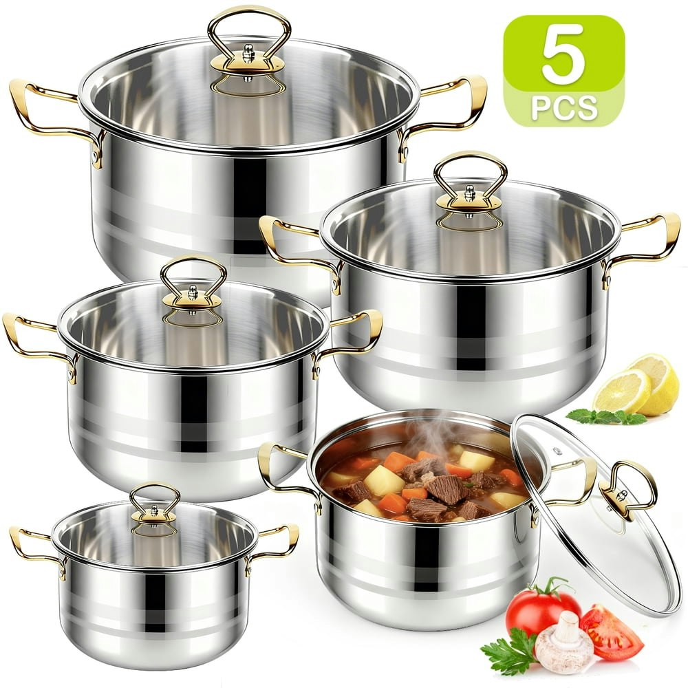 Taimasi Stainless Steel Stock Pot 5-Piece Set: $29.49 Taimasi Stainless Steel Stock Pot 5-Piece Set: $29.49