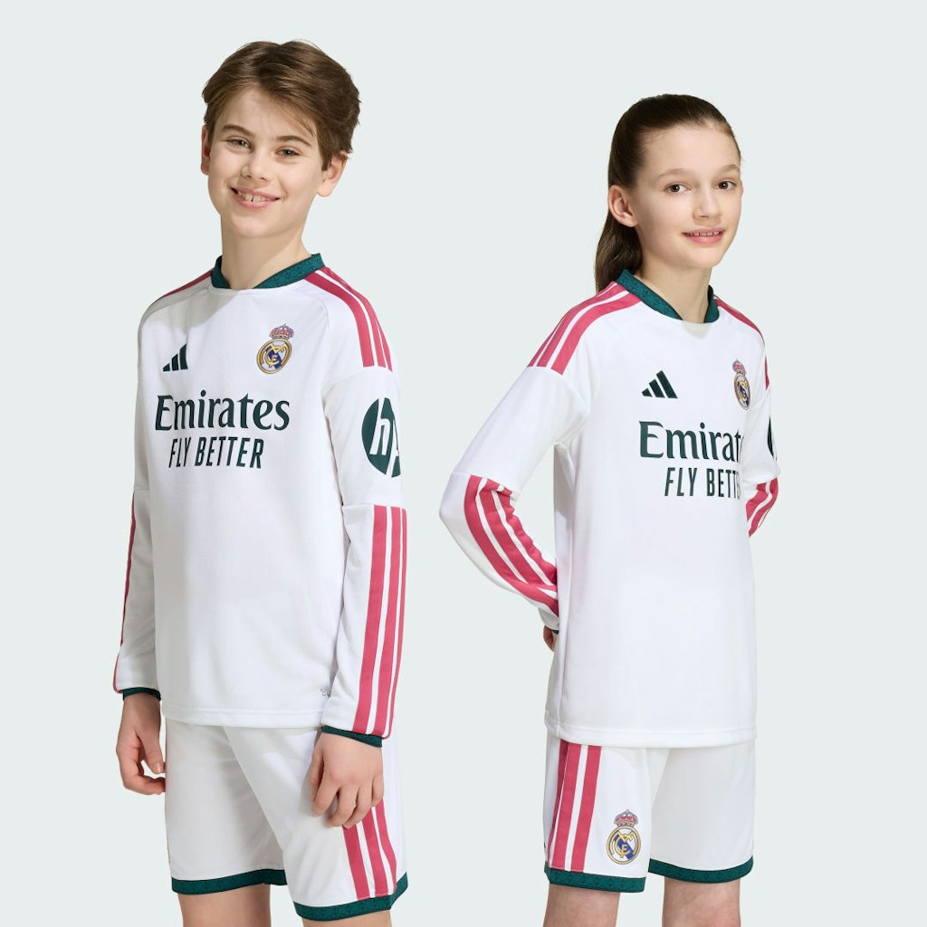 Real Madrid 26/27 Kids' Long Sleeve Home Jersey: $90 Real Madrid 26/27 Kids' Long Sleeve Home Jersey: $90