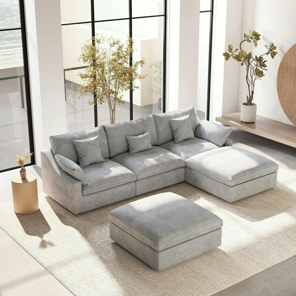 120-Inch 5-Piece Modular Sectional Sofa with Ottoman: $1,469.34 120-Inch 5-Piece Modular Sectional Sofa with Ottoman: $1,469.34
