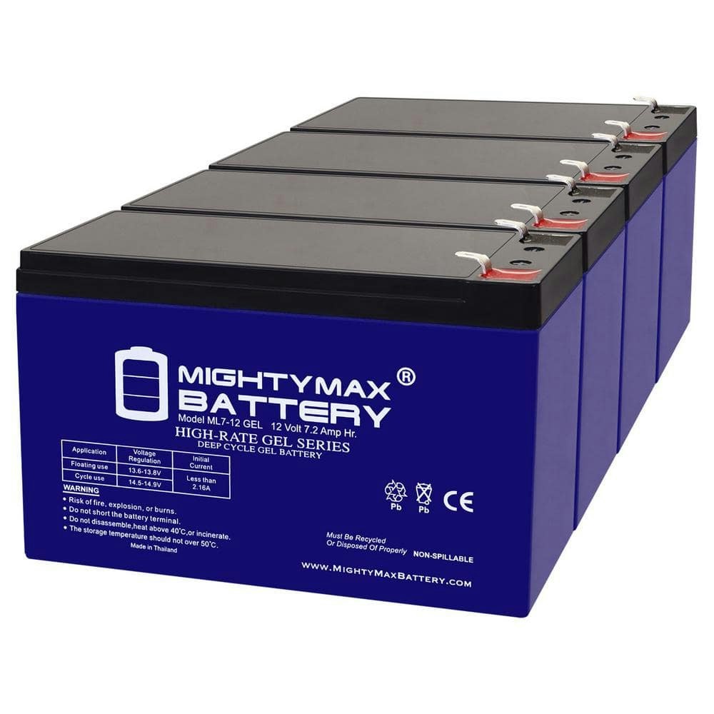 12V 7Ah GEL F1 Replacement Battery 4-Pack: $79.99 12V 7Ah GEL F1 Replacement Battery 4-Pack: $79.99