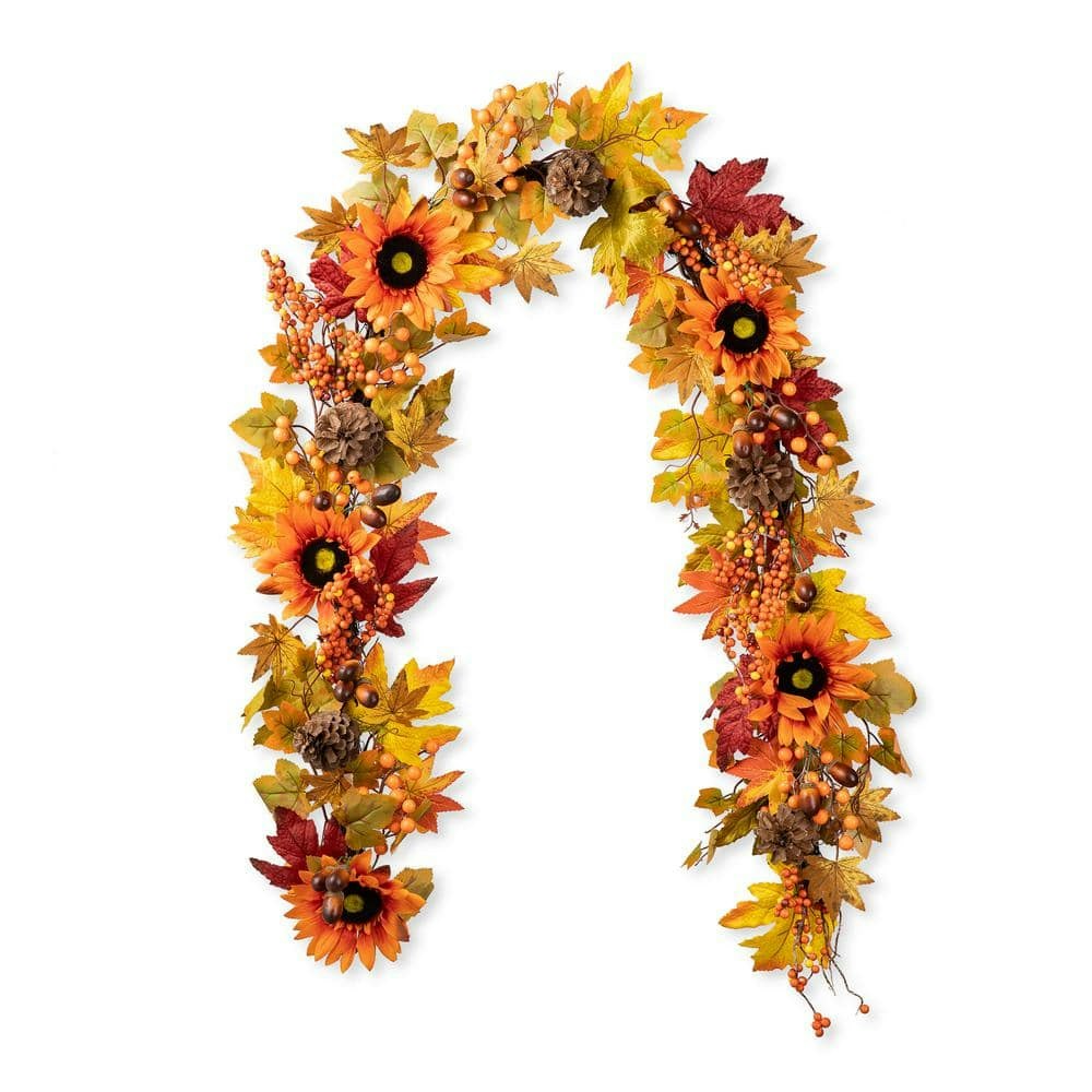 6-Foot Fall Sunflower, Maple Leaf, and Berry Garland: $35.98 6-Foot Fall Sunflower, Maple Leaf, and Berry Garland: $35.98