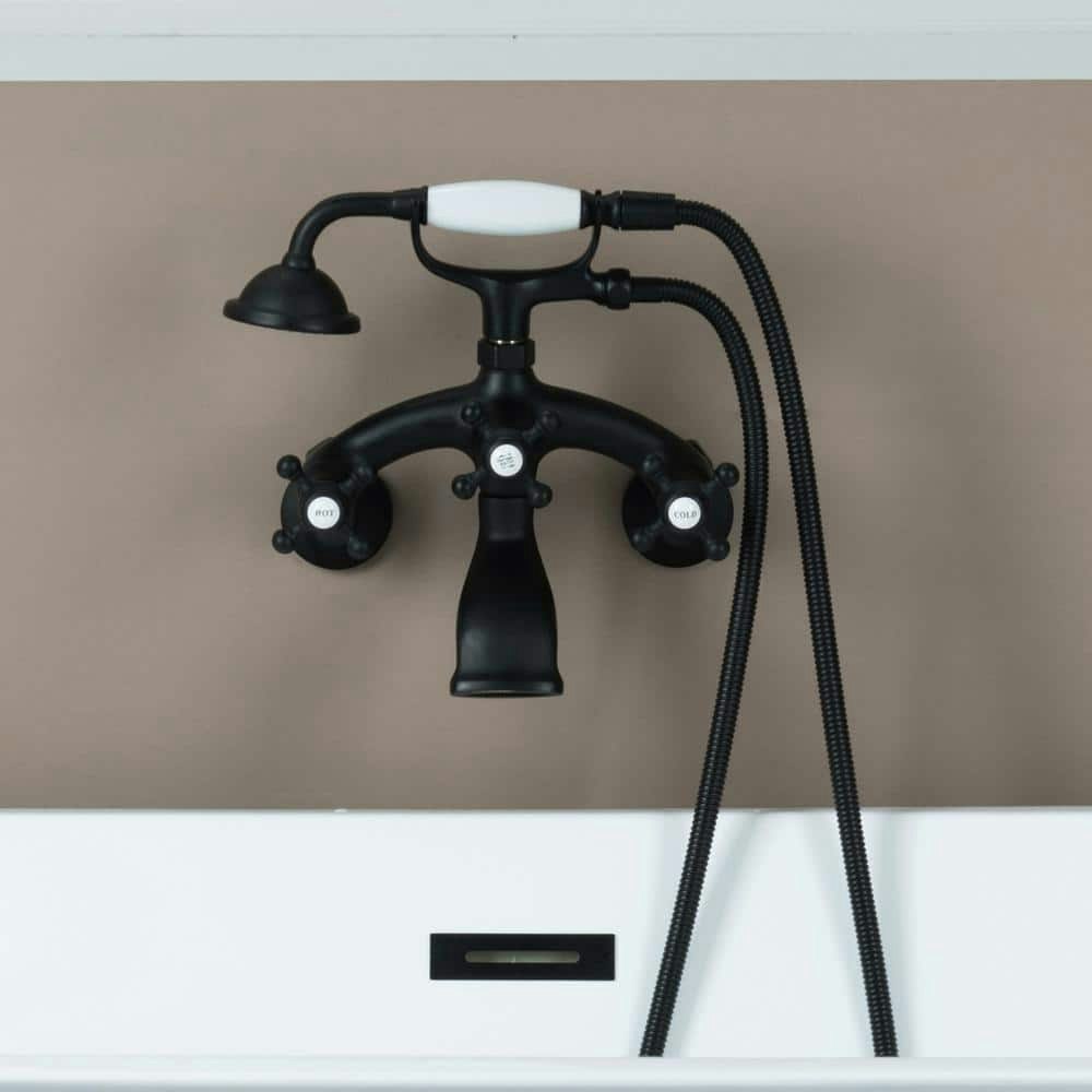 Wall-Mount 3-Handle Bathtub Faucet with Handshower: $213.14 Wall-Mount 3-Handle Bathtub Faucet with Handshower: $213.14