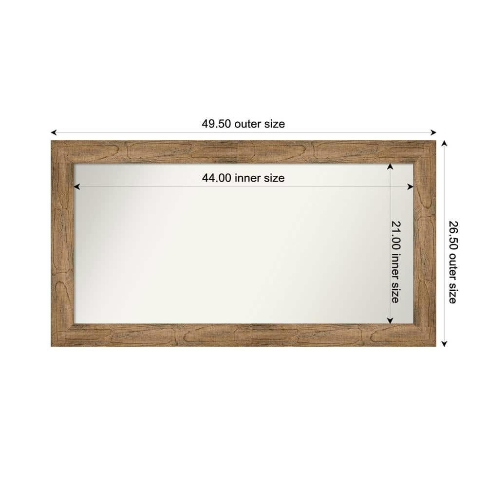 Owl Brown 49.5" x 26.5" Wood Framed Bathroom Vanity Mirror: $423.99 Owl Brown 49.5" x 26.5" Wood Framed Bathroom Vanity Mirror: $423.99