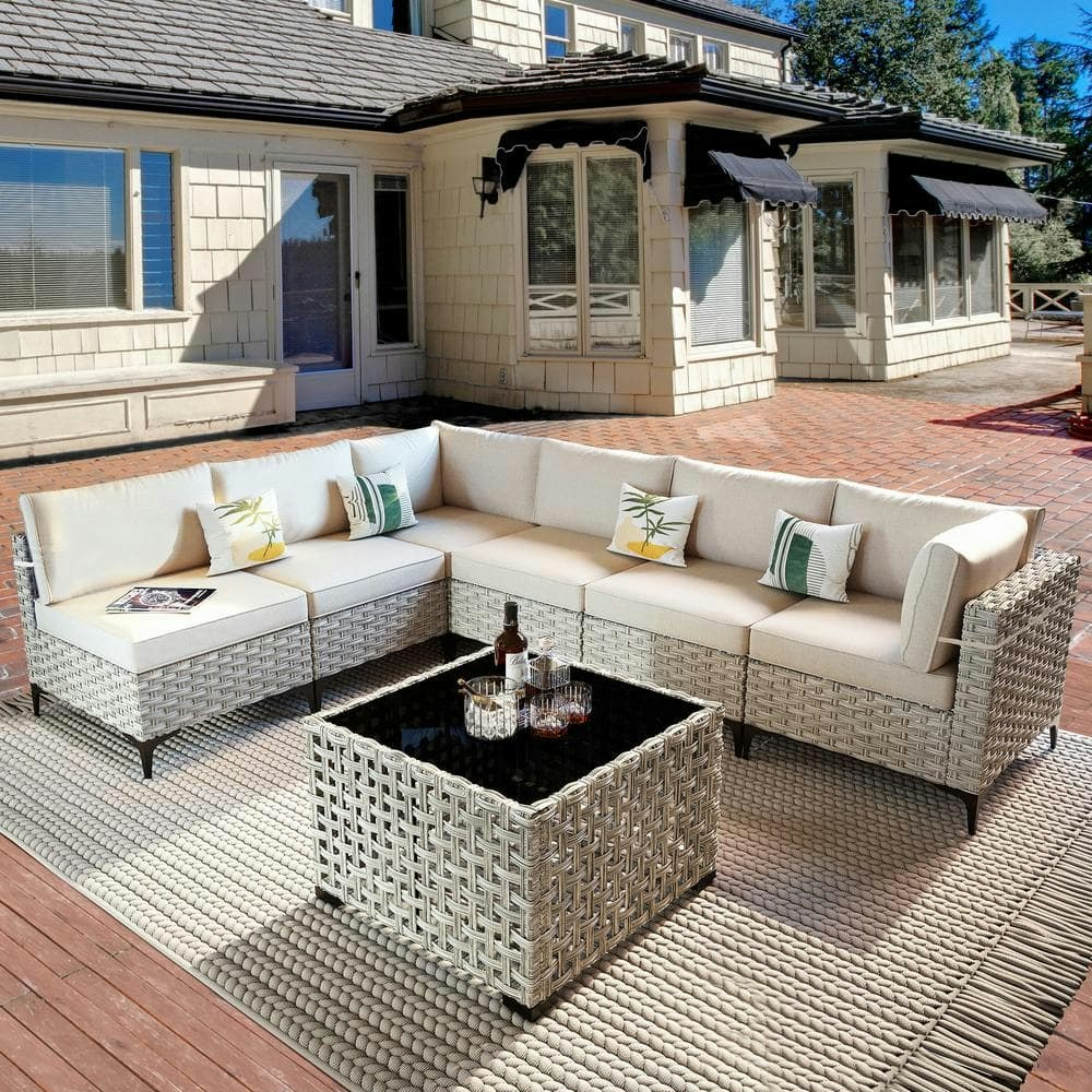 Apollo 7-Piece Wicker Patio Conversation Set: $739