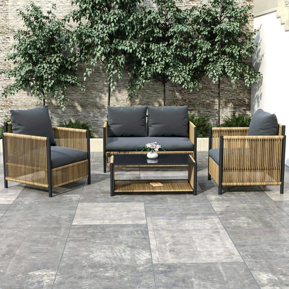 4-Piece Wicker Patio Conversation Set: $772.82 4-Piece Wicker Patio Conversation Set: $772.82