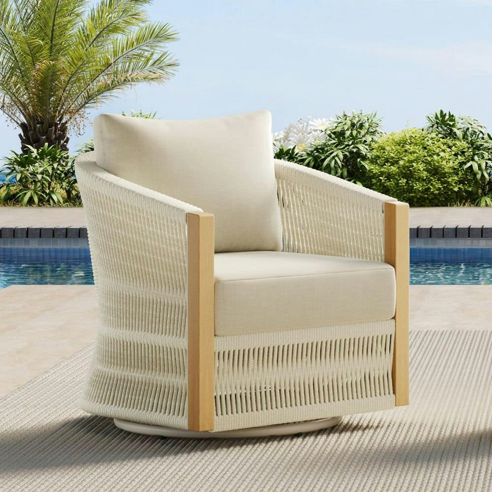 Eleanor White Woven Swivel Arm Chair: $524.29 Eleanor White Woven Swivel Arm Chair: $524.29