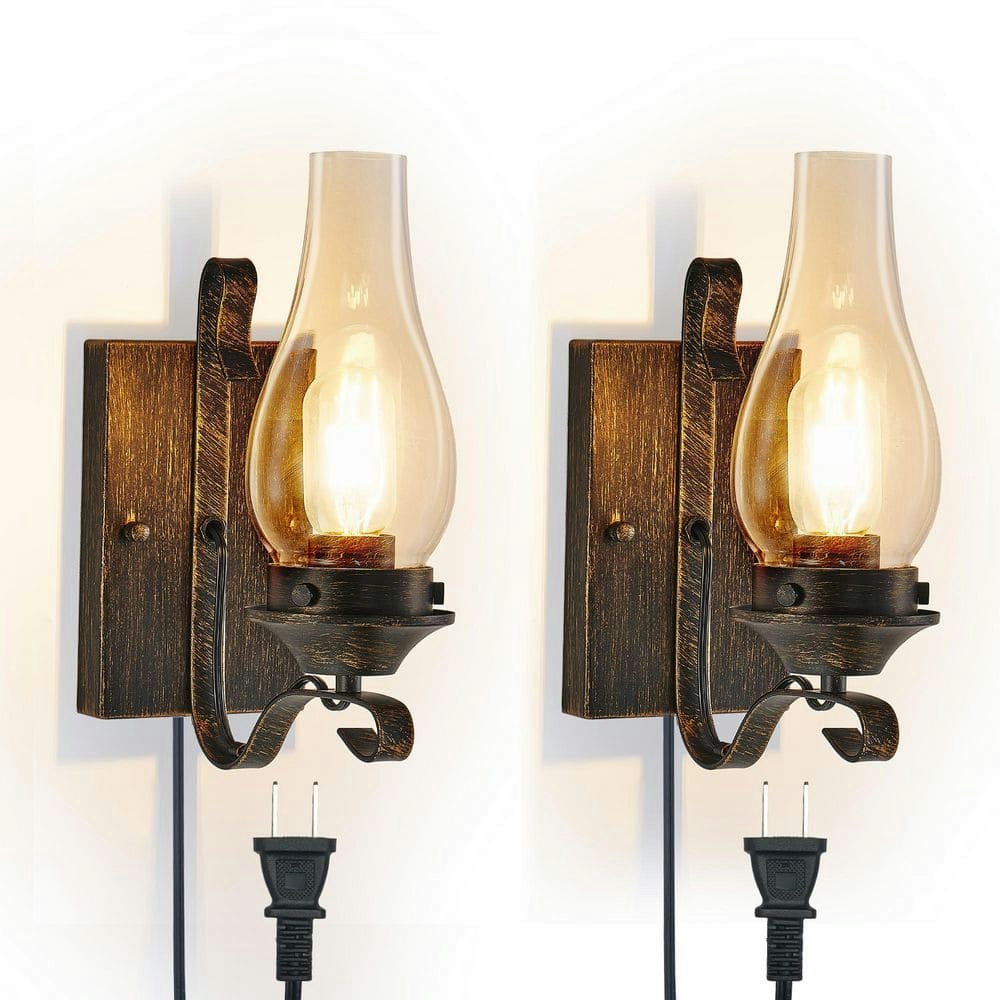 12.2-inch Industrial Plug-in Wall Sconce 2-Pack: $114.67