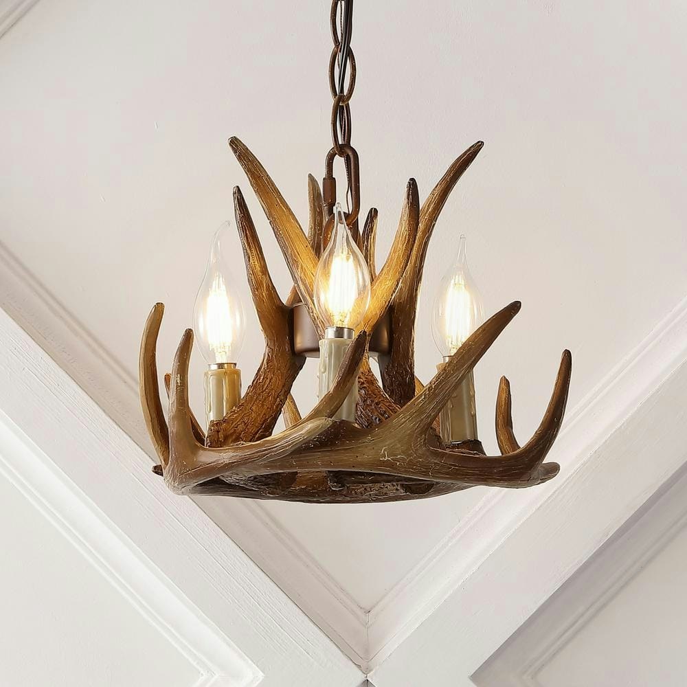 Nelle 11.5-inch 3-Light LED Resin Antler Chandelier: $124.87 Nelle 11.5-inch 3-Light LED Resin Antler Chandelier: $124.87