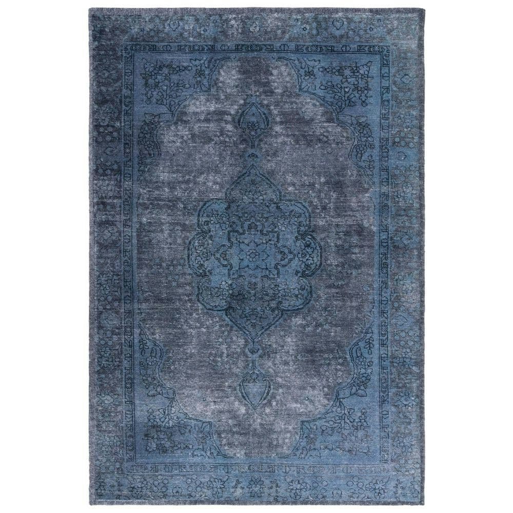 6' x 9' Blue and Gray Distressed Abstract Medallion Area Rug: $200.04 6' x 9' Blue and Gray Distressed Abstract Medallion Area Rug: $200.04