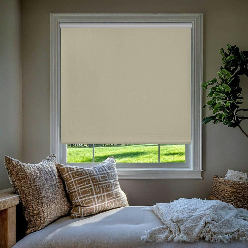 Cream Textured Cordless Blackout Vinyl Roller Shade 33" x 64": $75.12 Cream Textured Cordless Blackout Vinyl Roller Shade 33" x 64": $75.12